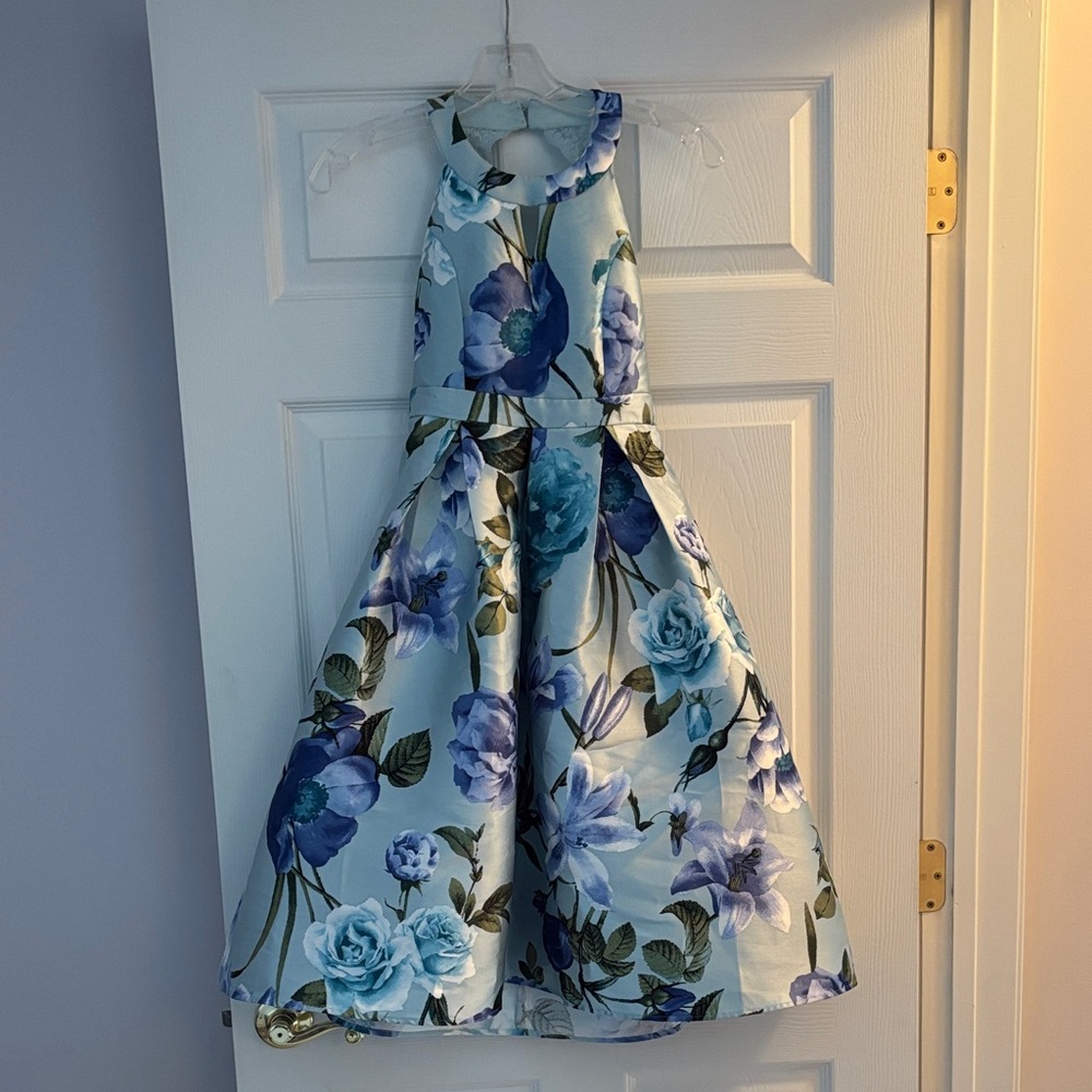 Speechless Blue Floral Kids Dress